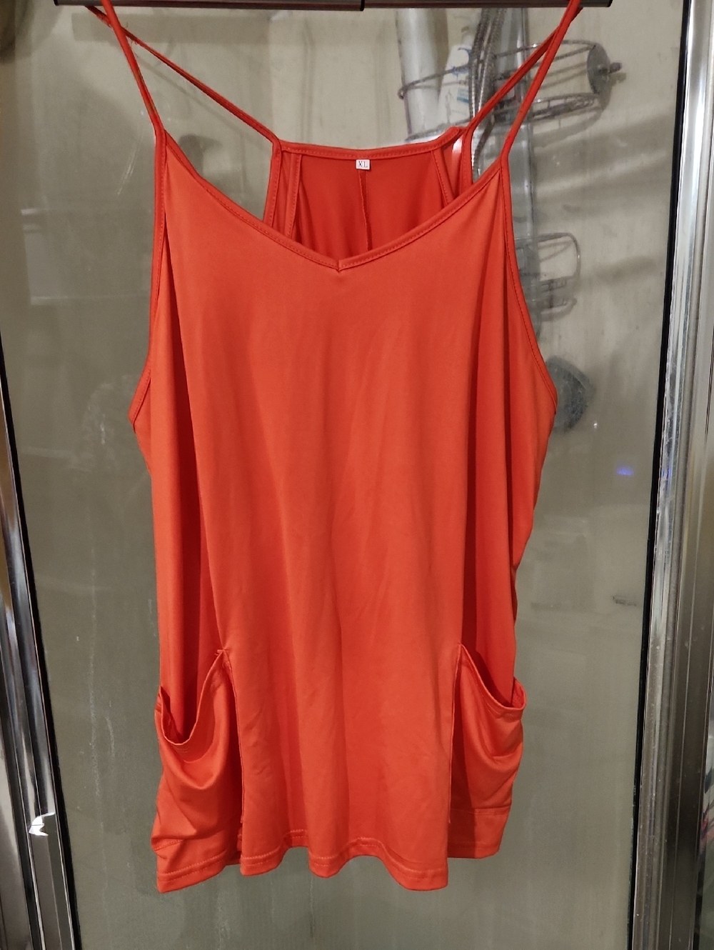 Women's Dark Coral Pocketed Boyshorts with Overskirt Swimsuit
